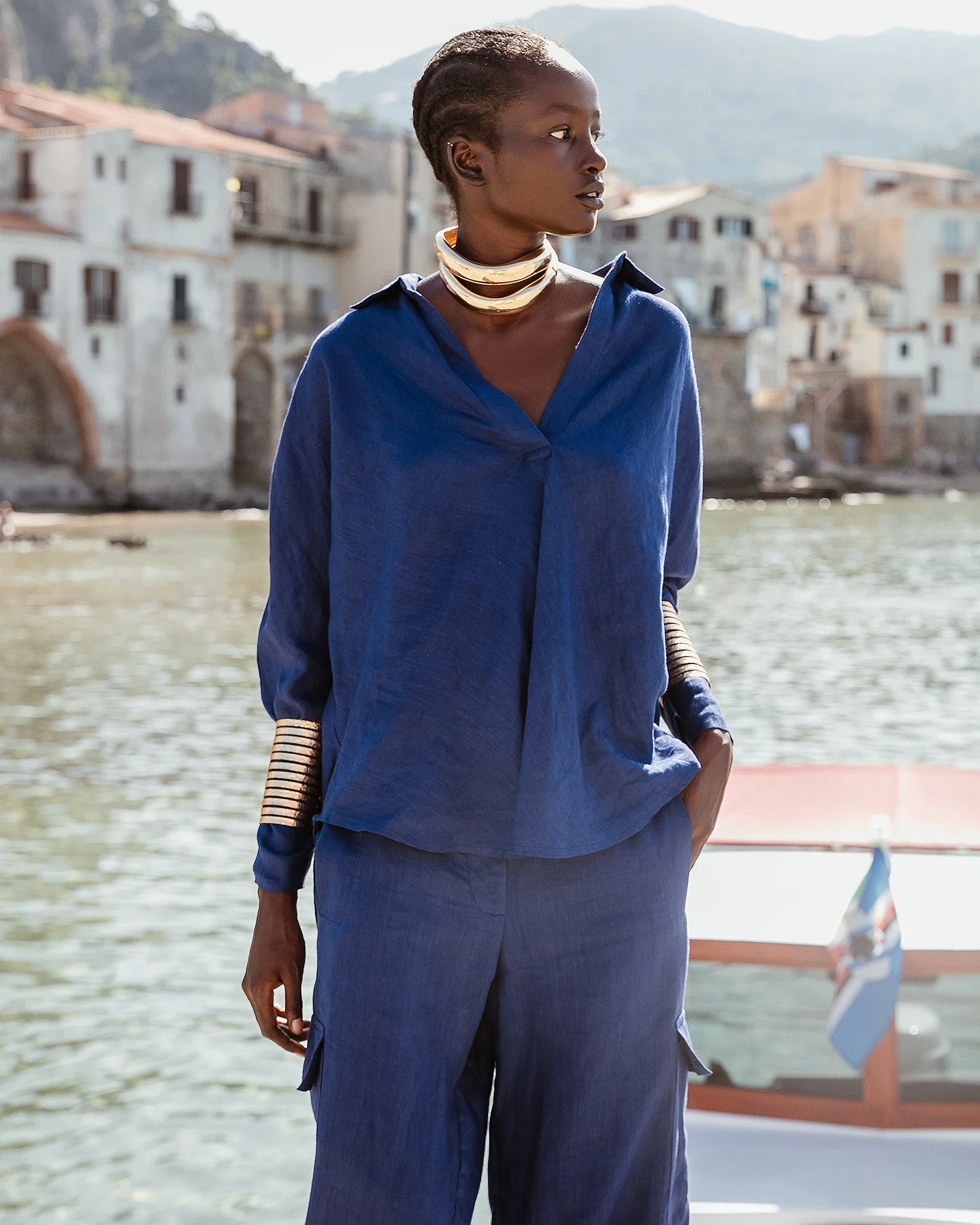 Pantalon Cyr - Bleu – Image 5