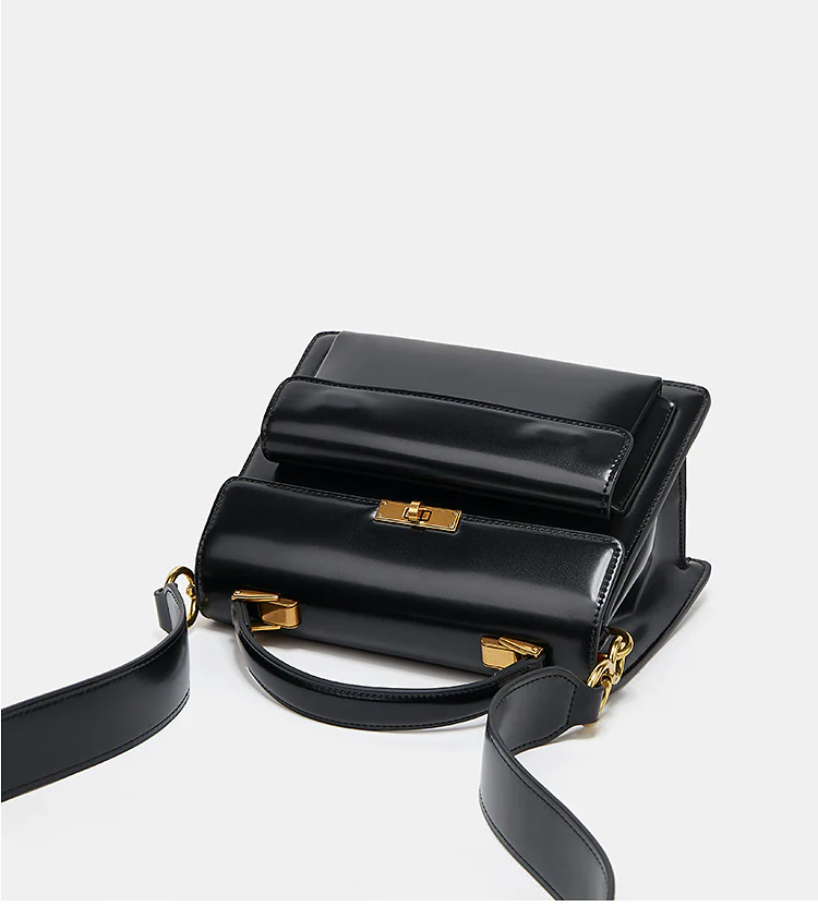 Sac Vernis Noir Bandouliere - Erin – Image 5