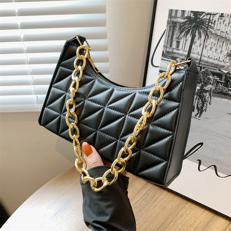 Sac a Main Noir Chaine Doré - Elia – Image 2