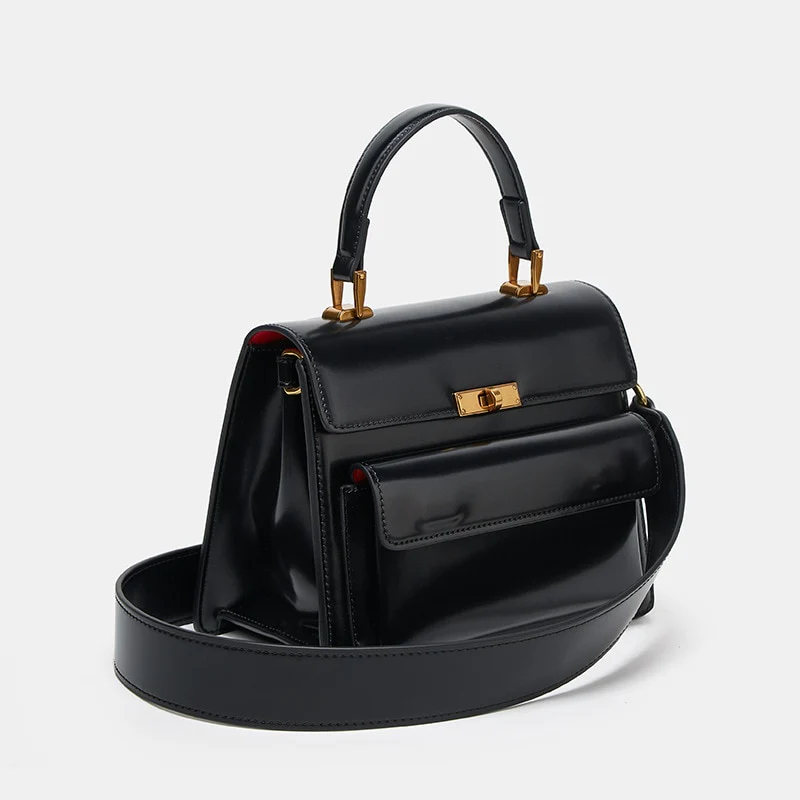 Sac Vernis Noir Bandouliere - Erin – Image 3