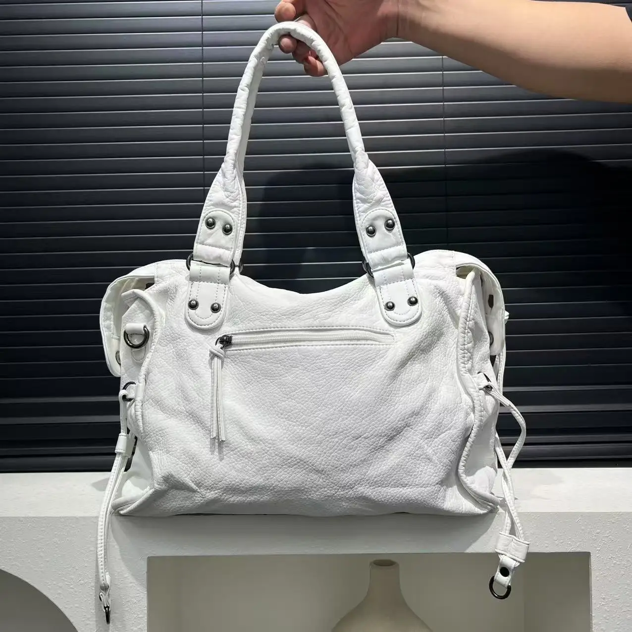 Sac de Cours Blanc - Rachel – Image 4