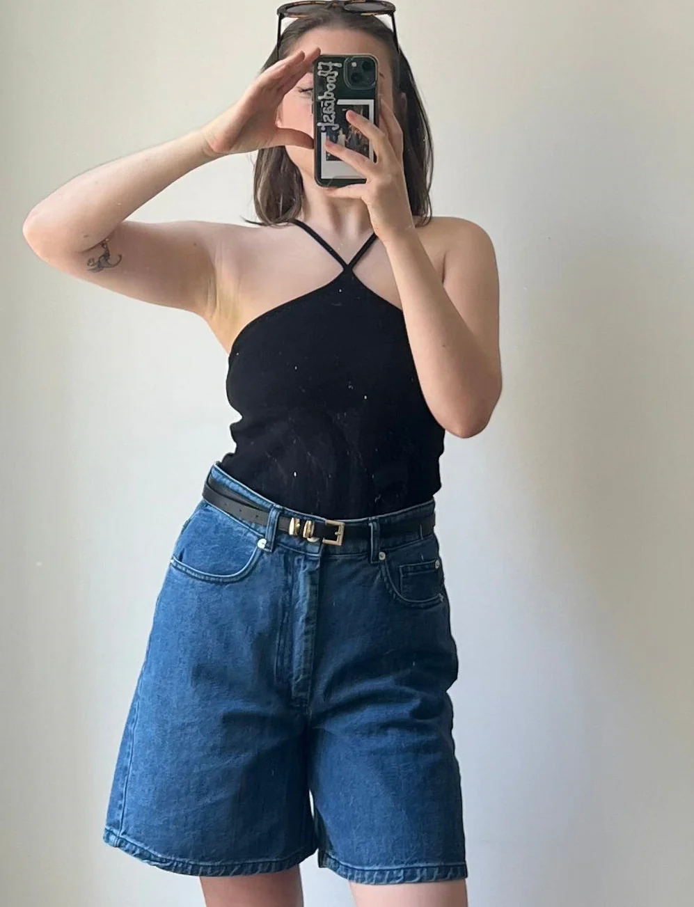 Short femme en denim bleu brut – coton biologique, fabrication portugaise – Image 5