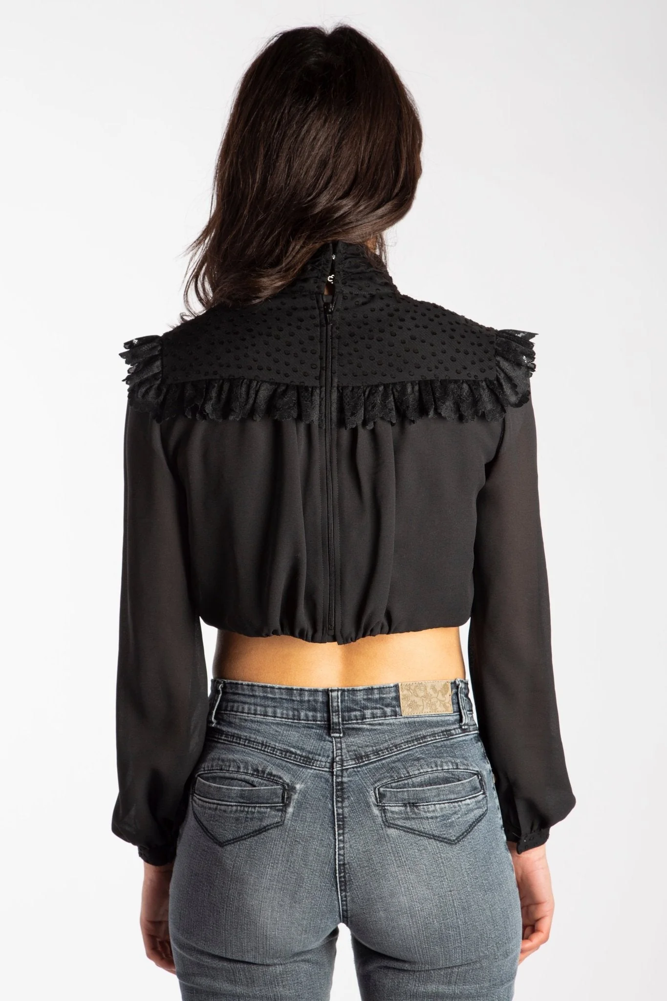 Chemisier Colette en crêpe de soie noir ou blanc - sur commande – Image 4